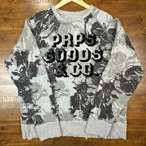PRPS Sweatshirt Gray Abstract Crewneck Pullover Multicolor Size 3XL